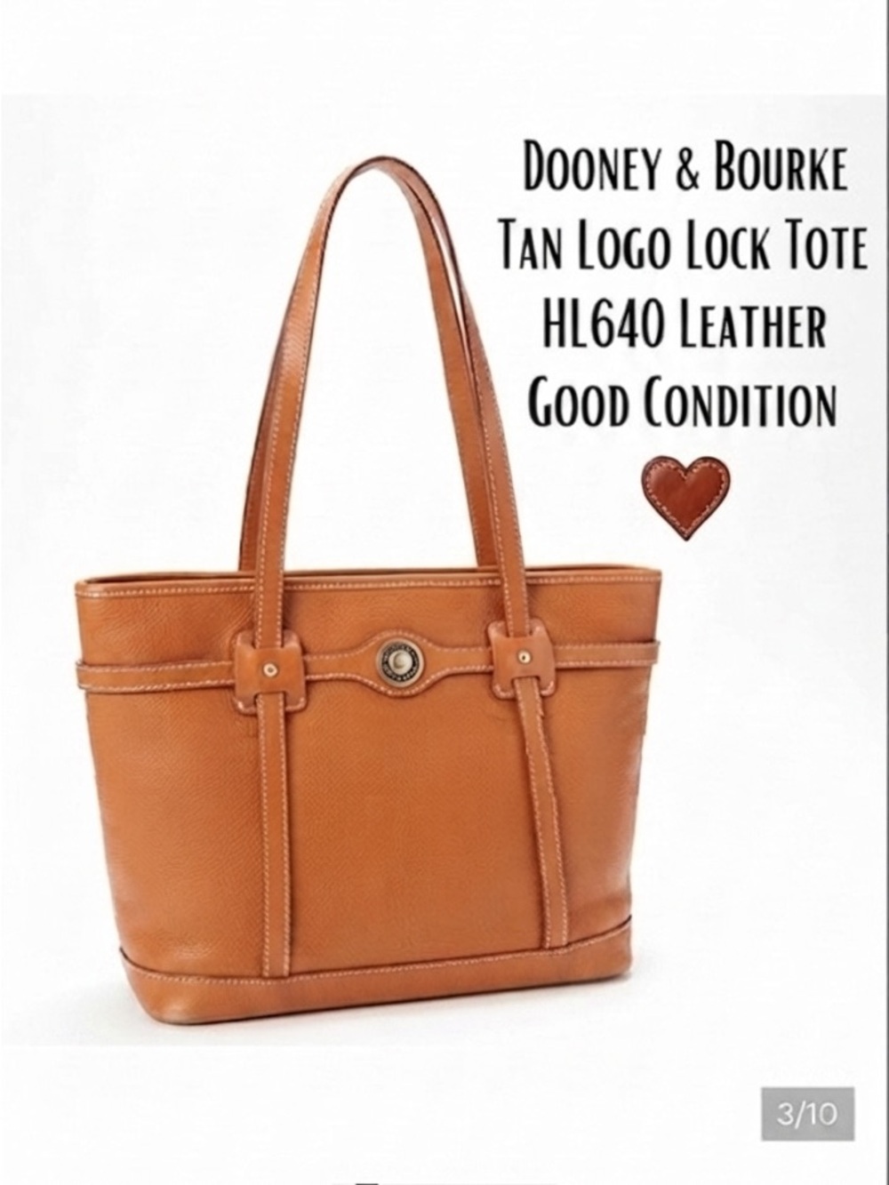 Dooney & Bourke Tan Logo Lock Tote HL640 Leather Purse